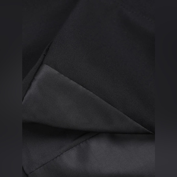 NEW Denim Jeans Belt Sleeves Black Blazer Trench Coat Jacket Colorblock Two-Tone - Picture 8 of 12